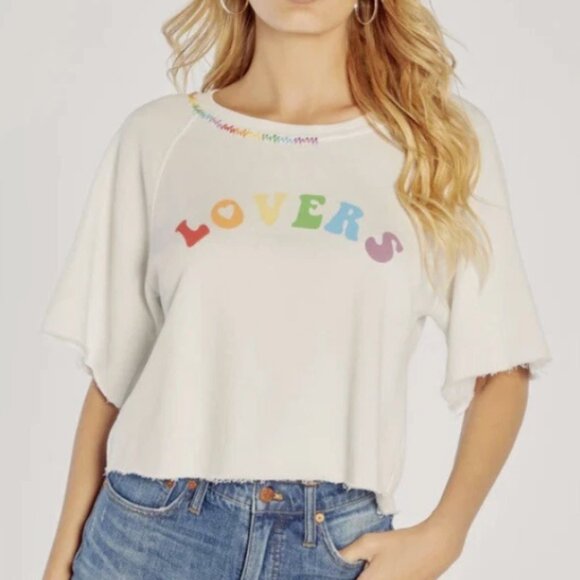 Wildfox Lovers Cropped Cotton Blend Sweatshirt - Picture 4 of 4